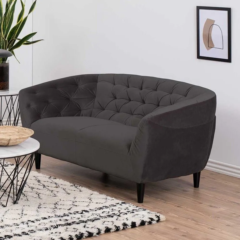 Canapé 2 places Isiah - gris foncé