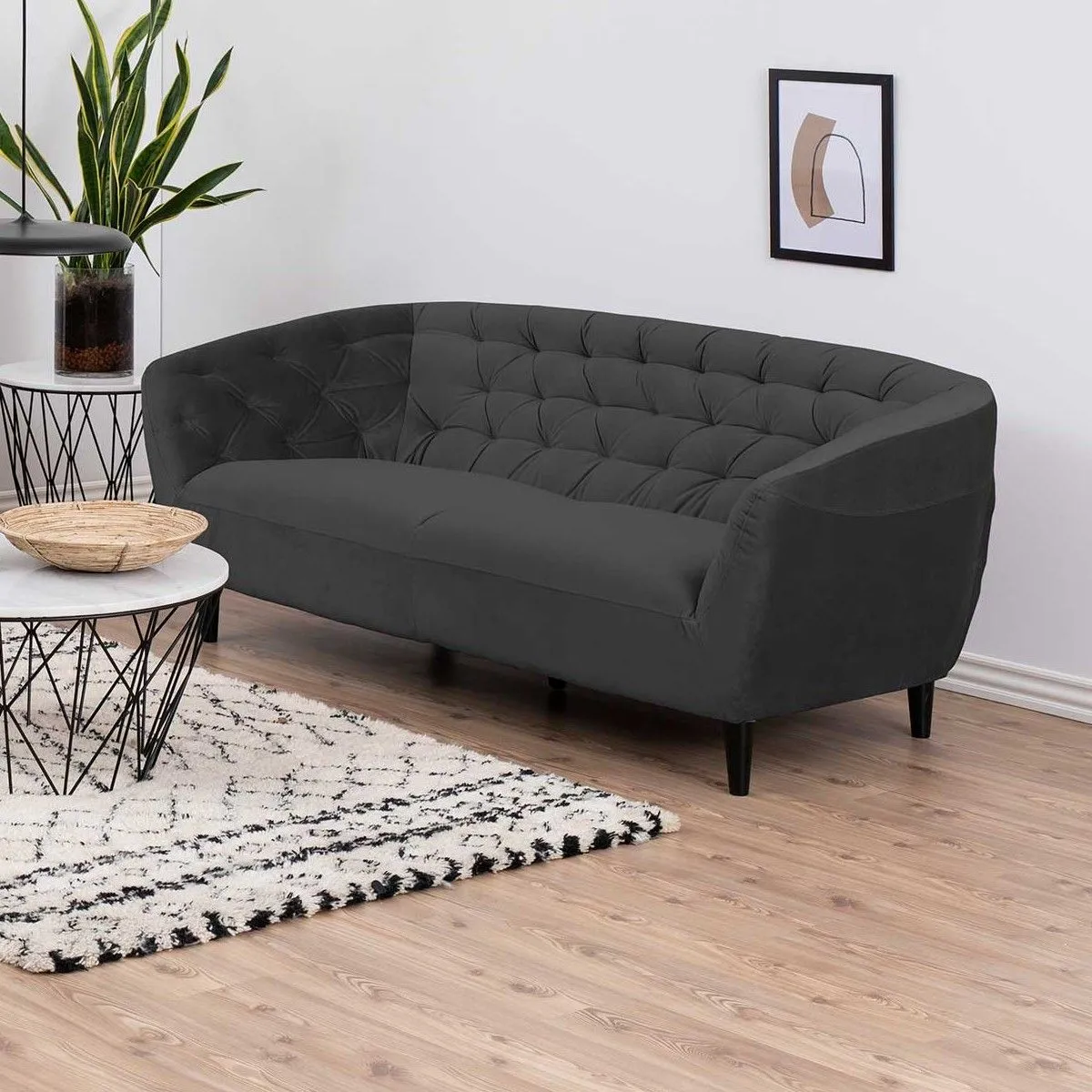 Canapé 3 places Isiah - gris foncé