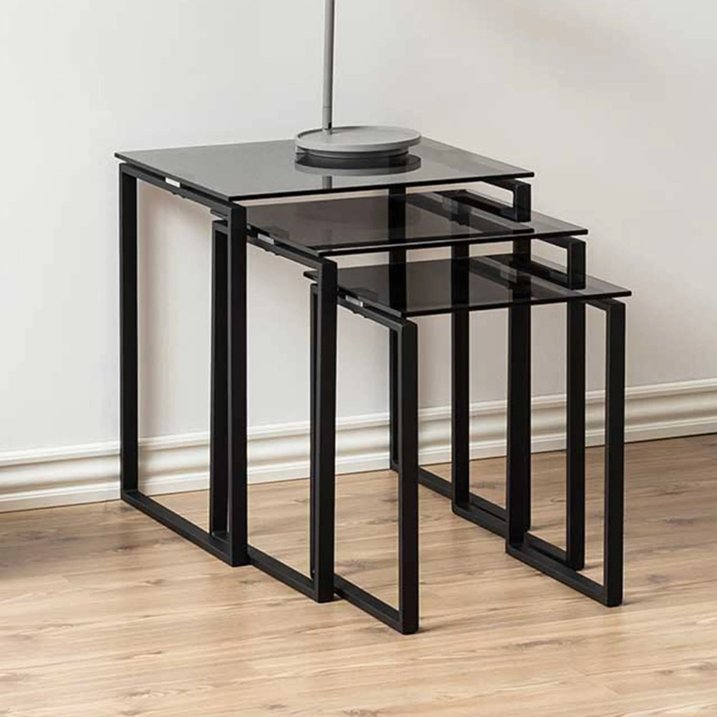 Set de 3 tables d'appoint Nicola - noir