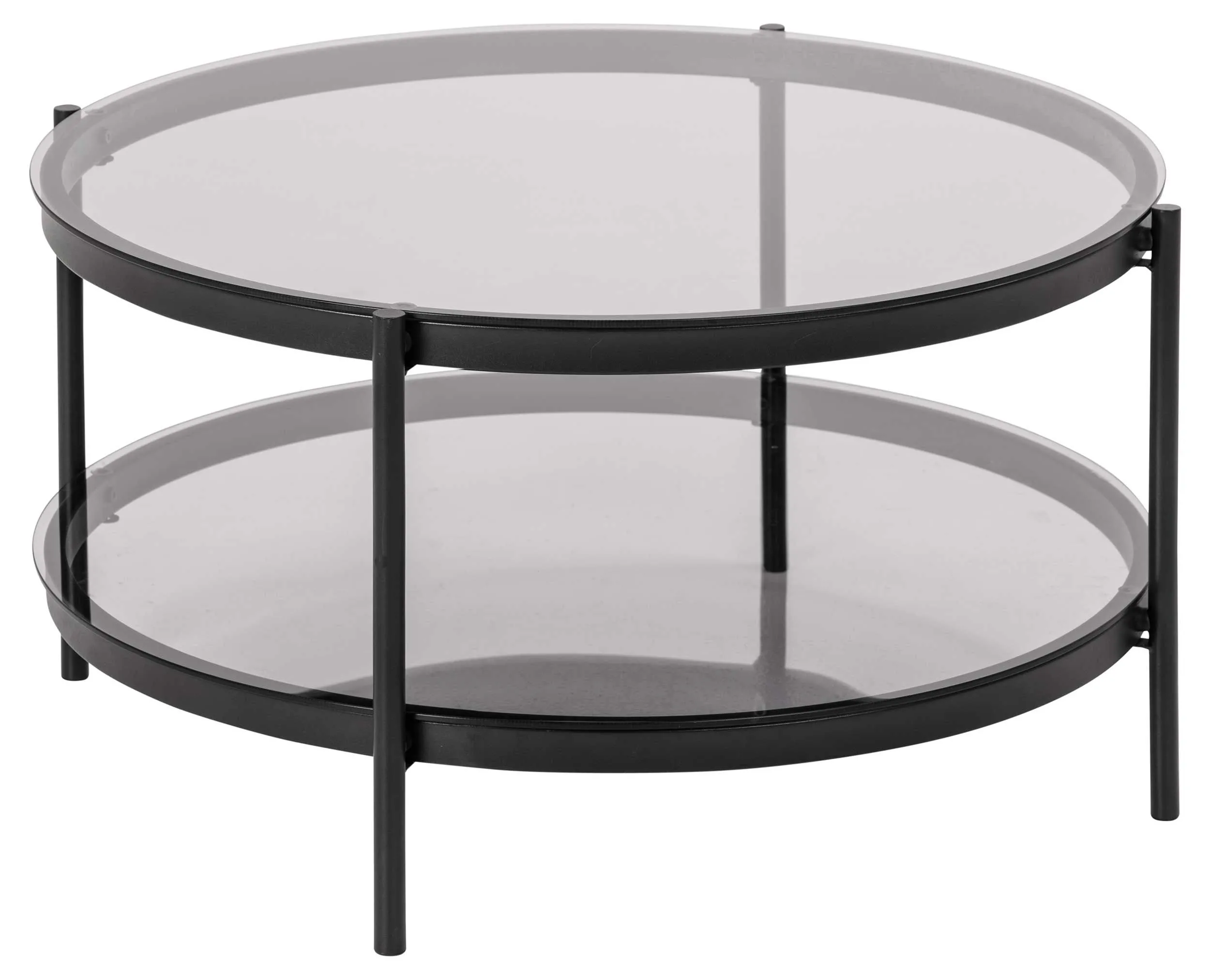 Table basse Paul avec plateau en verre ø75 - noir