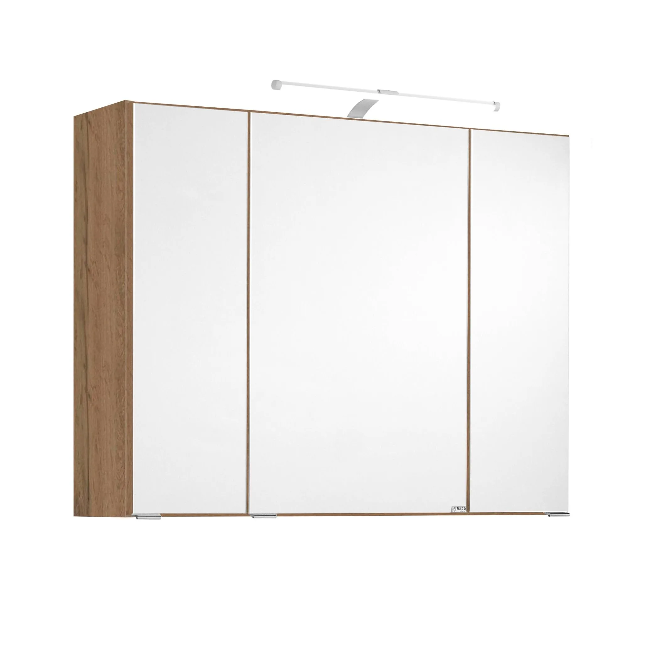 Armoire de toilette Bobbi 80cm modèle 2 3 portes & eclairage LED - chêne