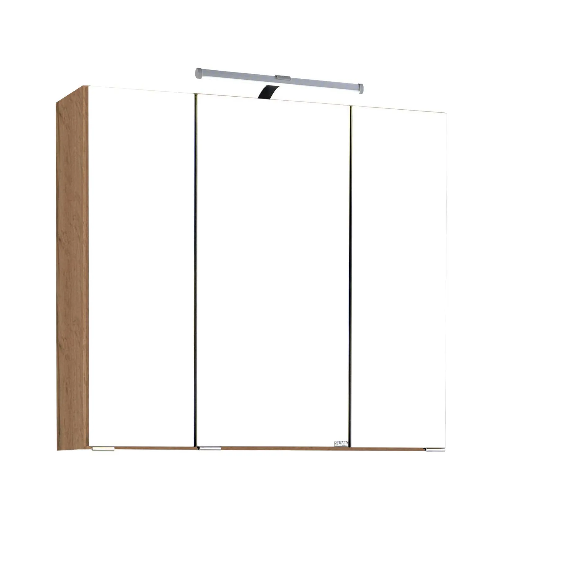 Armoire de toilette Bobbi 90cm modèle 2 3 portes & eclairage LED - chêne