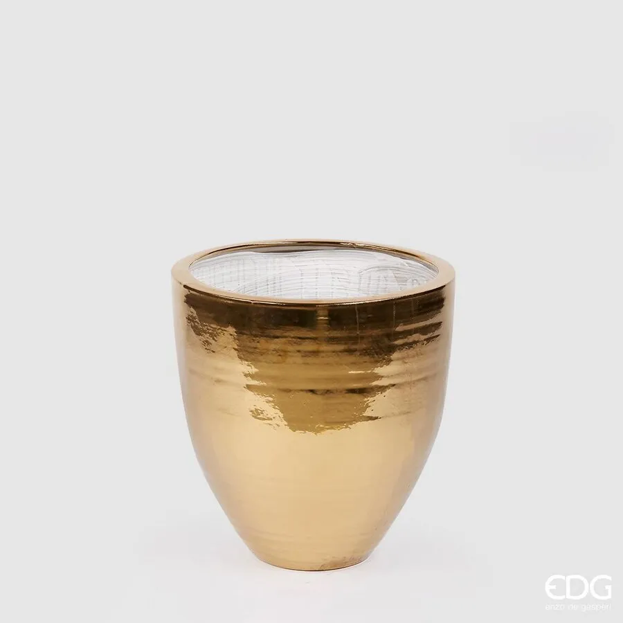 EDG Enzo De Gasperi Flared Phoenix Vase H 45 Cm D 43 Cm Gold Plated Wa