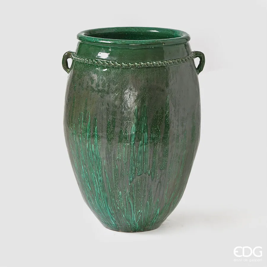 EDG Enzo De Gasperi Phoenix Vase Amphora H 84 Cm D 56 Cm Green Waterpr