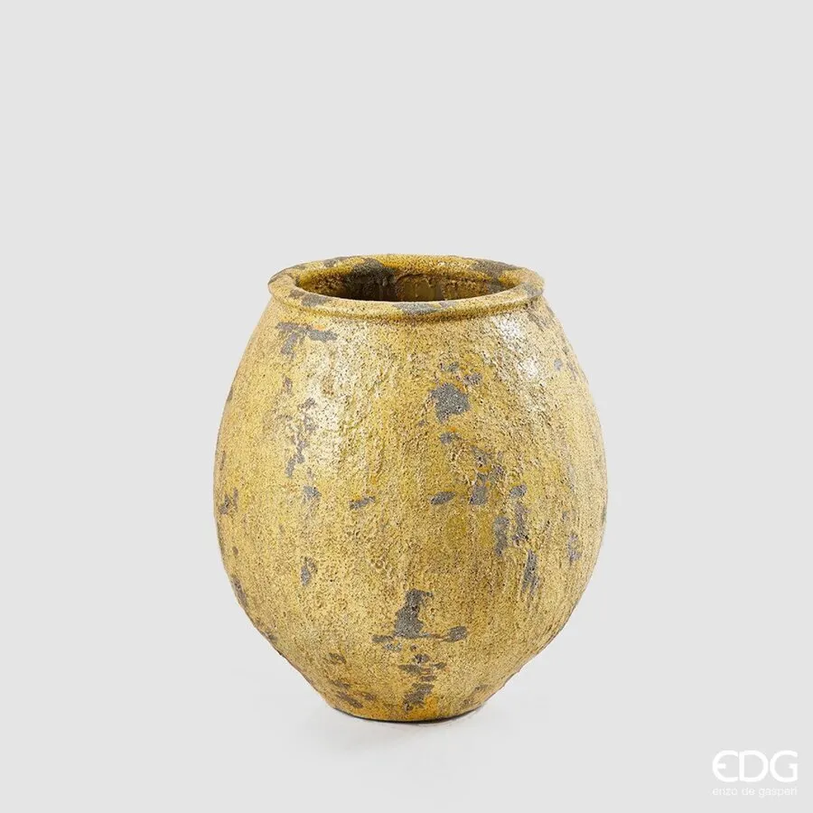 EDG Enzo De Gasperi Vase Phoenix Curved H 51 Cm D 46 Cm Yellow Waterpr