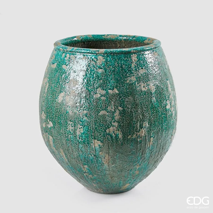 EDG Enzo De Gasperi Vase Phoenix Curved H 70 Cm D 64 Cm Green Waterpro