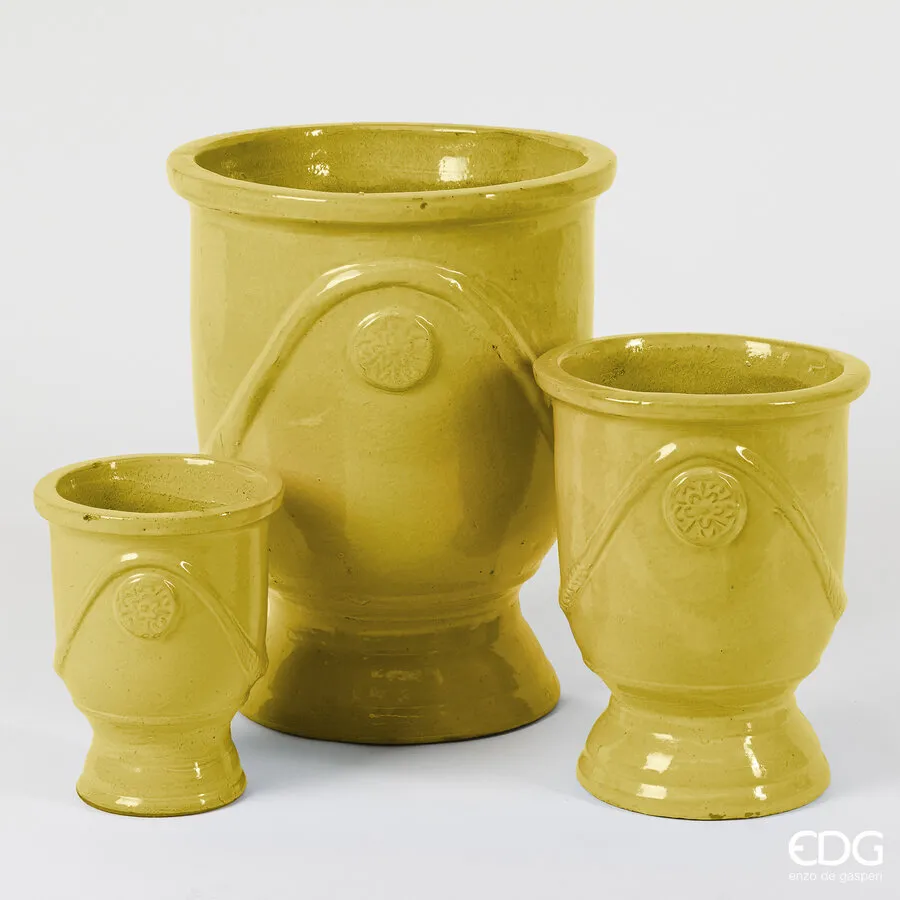 EDG Enzo De Gasperi Set 3 Pcs Glaze Vase Cup H 58 Cm H 41 Cm H 30 Cm Y