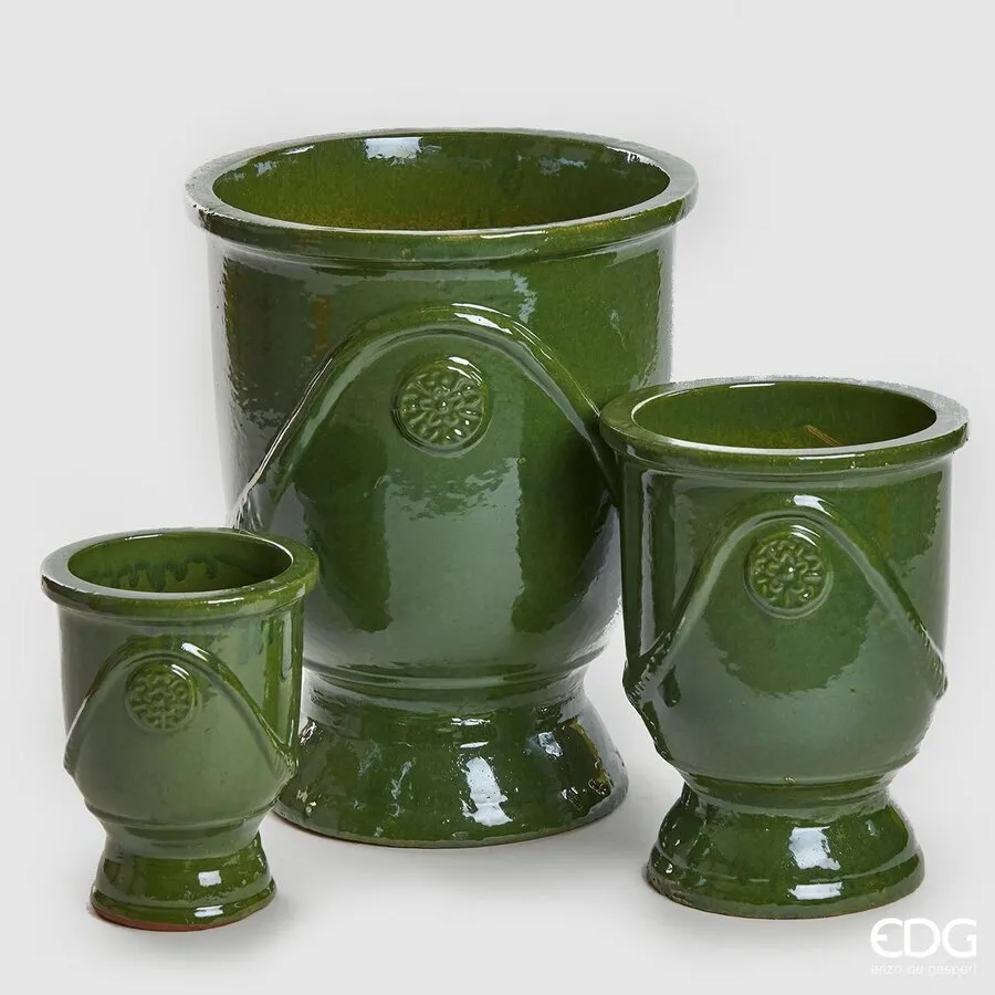 EDG Enzo De Gasperi Set 3 Pcs Glaze Vase Cup H 58 Cm H 41 Cm H 30 Cm O