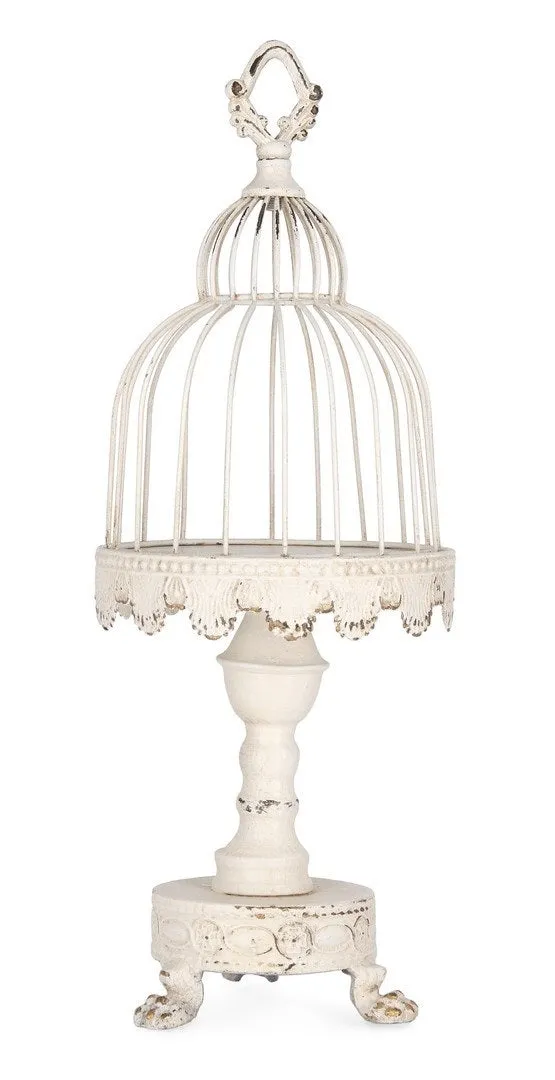 Bizzotto Minerva Stand with Cage H 58 cm White