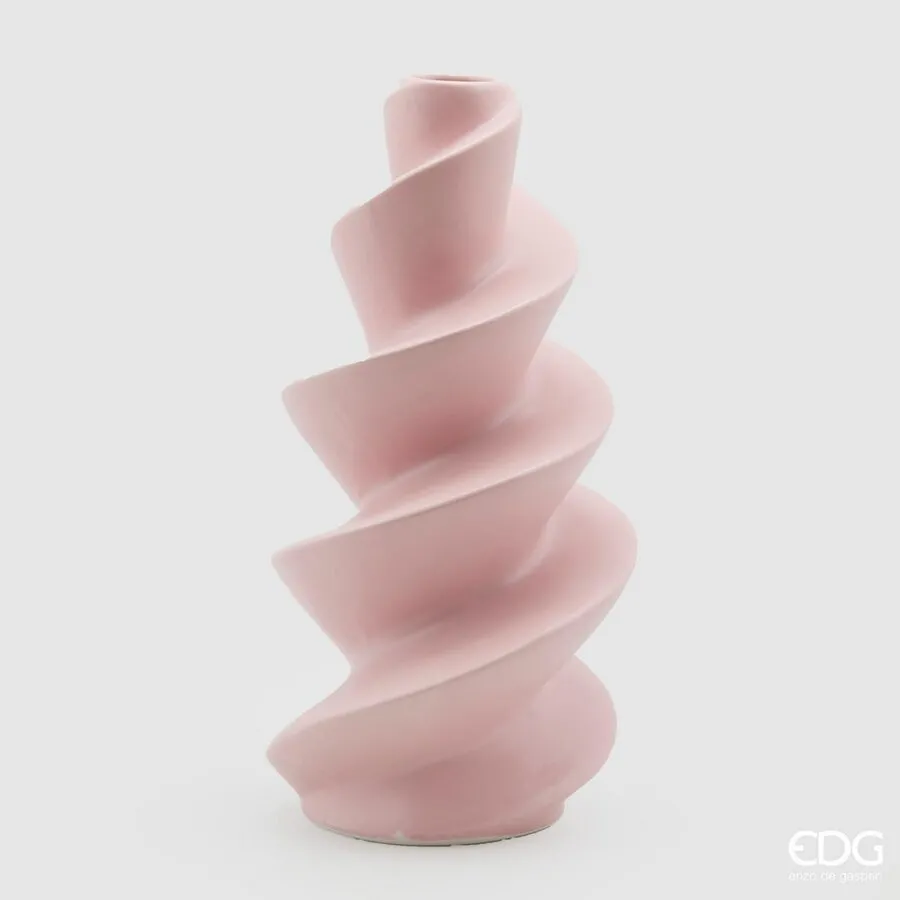 EDG Enzo De Gasperi Screwed Vase H 34 Cm D 17 Cm Pink
