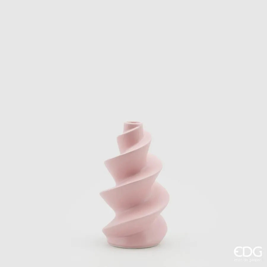 EDG Enzo De Gasperi Screwed Vase H 19 Cm D 11 Cm Pink