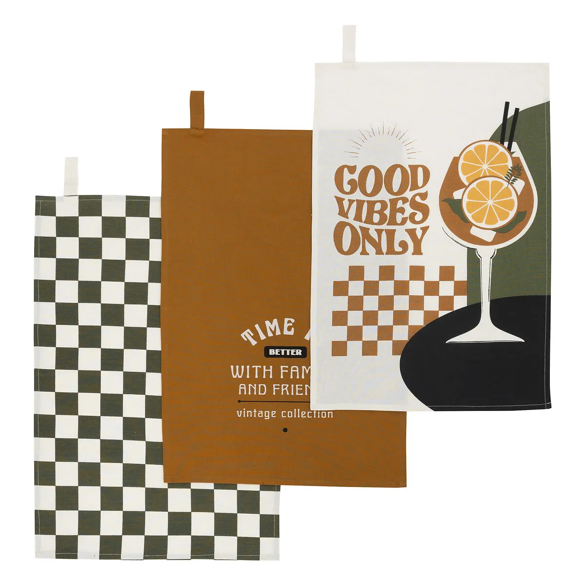 Lot de 3 torchons "Helu"