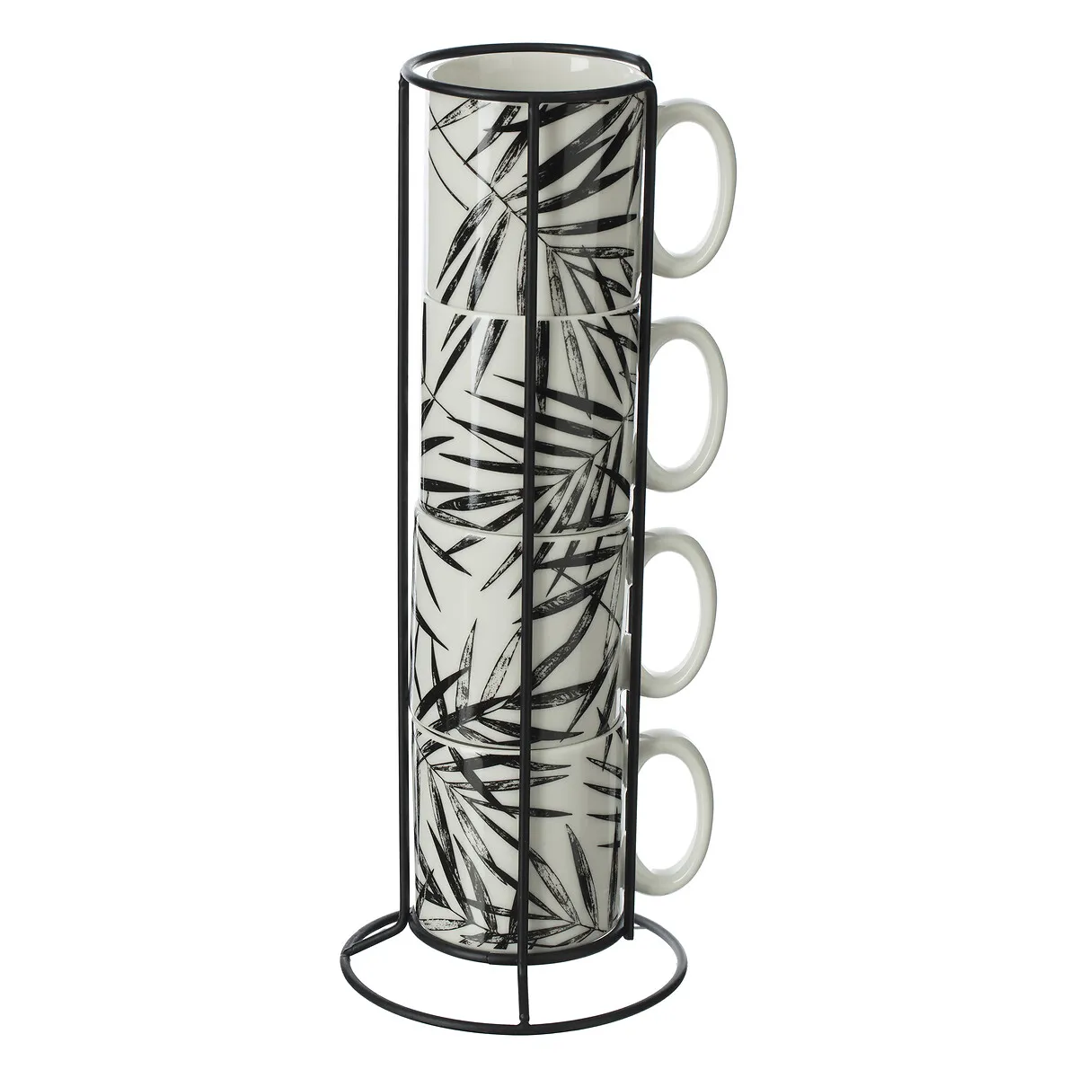 Rack 4 mugs "Floral green"