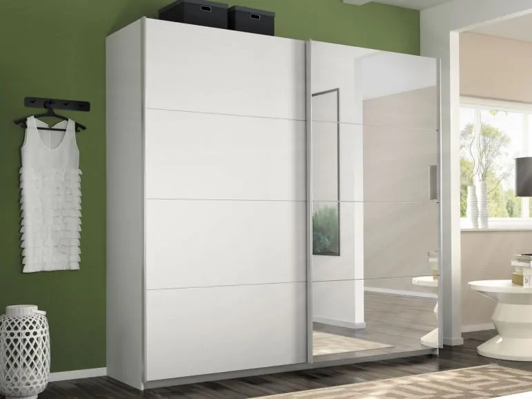 Armoire BELLUCA 2 portes coulissantes blanc alpin