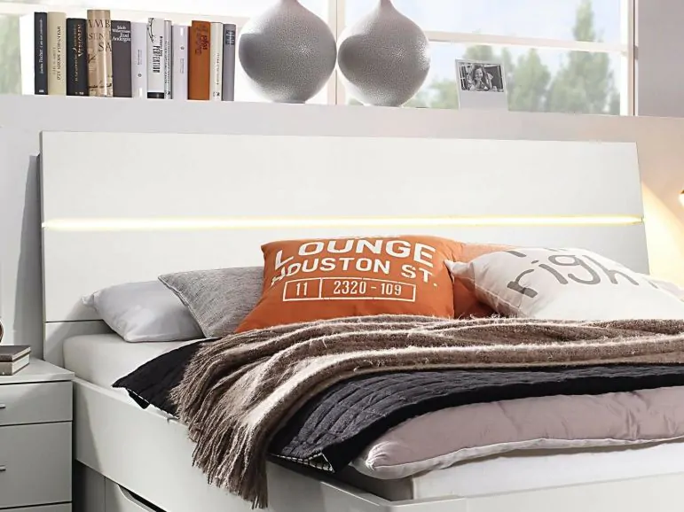 Tête de lit SCARLETT 160x200 cm blanc avec led