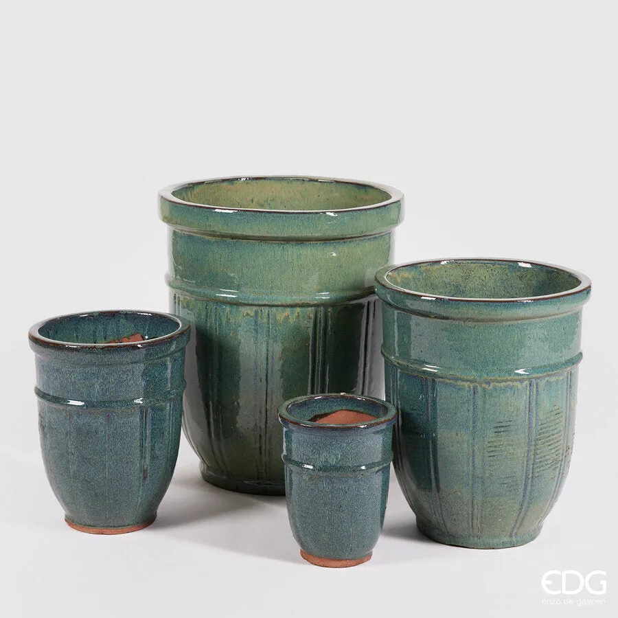 EDG Enzo De Gasperi Set 4 Pcs Ribbed Glaze Vase H 50 Cm H 41 Cm H 32 C