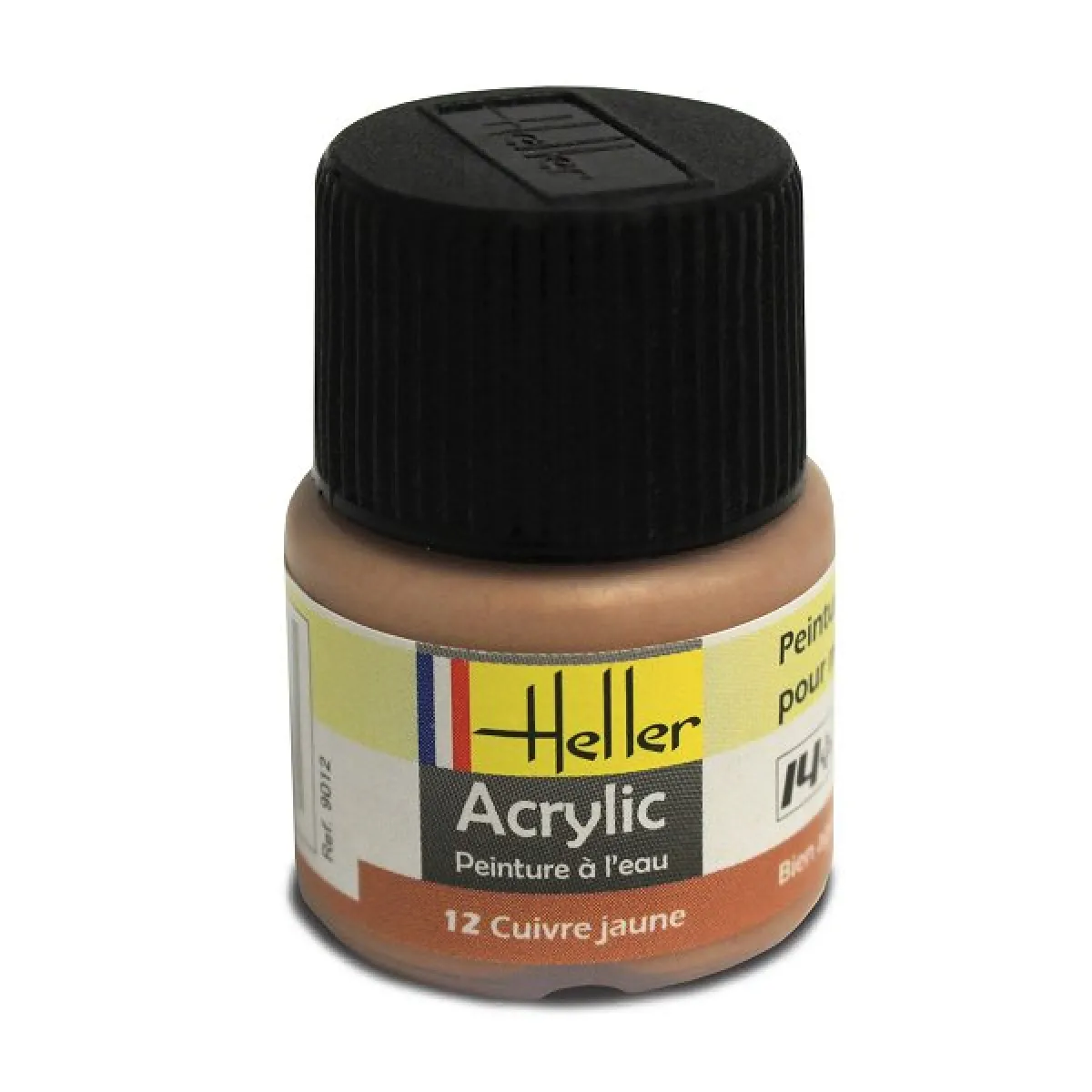Peinture acrylique - Couleur cuivre jaune - Petit pot de 12 ml