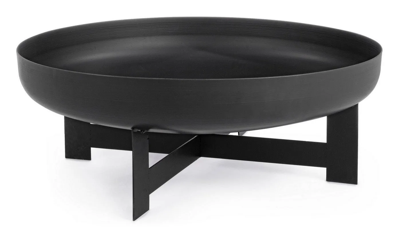 Bizzotto Efesto Round Brazier D 70 Cm H 26 Cm Black