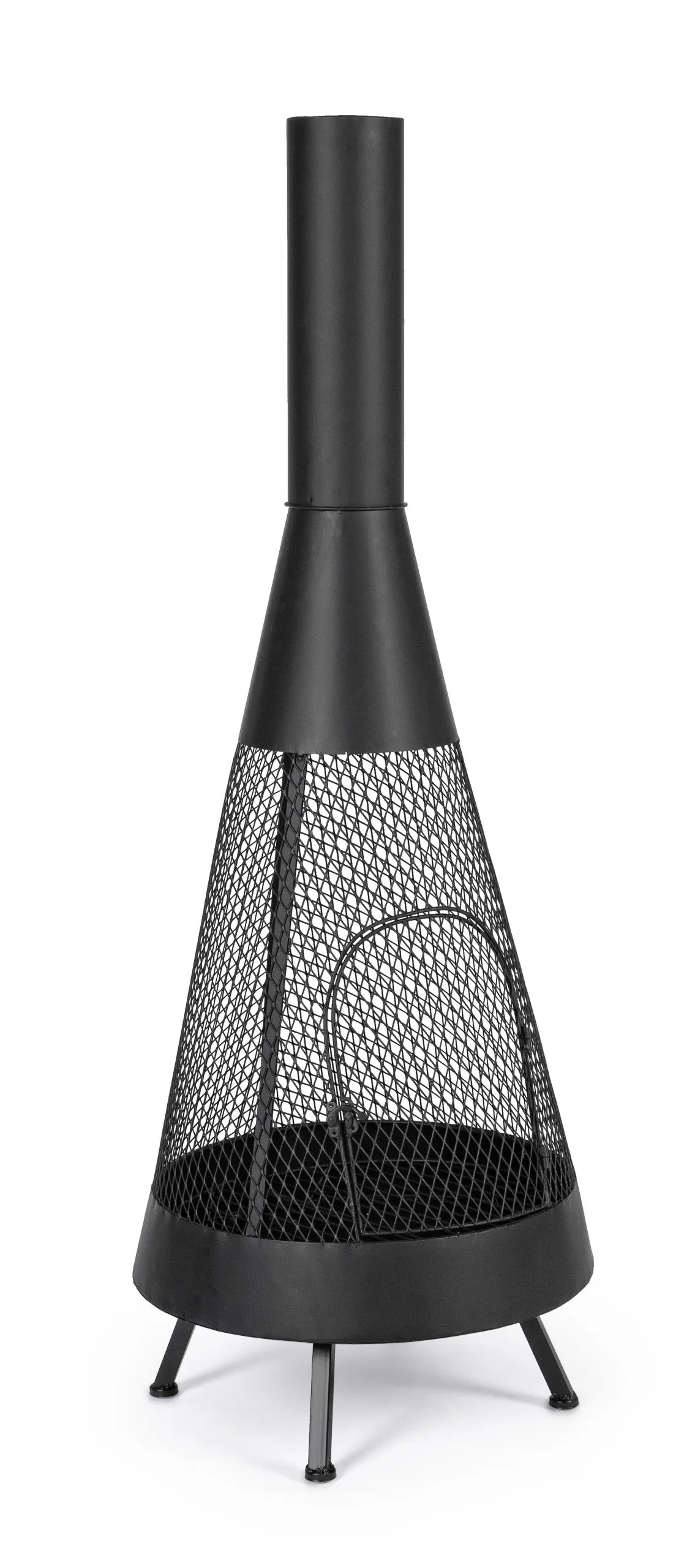 Bizzotto Efesto Round Brazier D 50 Cm H 138 Cm Black