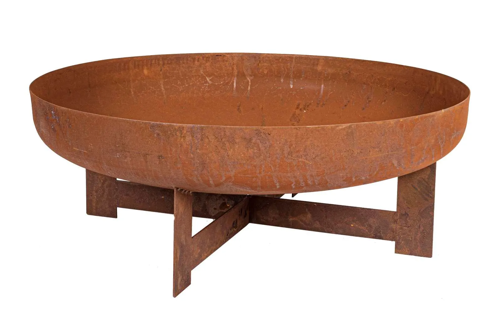 Bizzotto Efesto Round Brazier D 70 Cm H 26 Cm Rust Effect