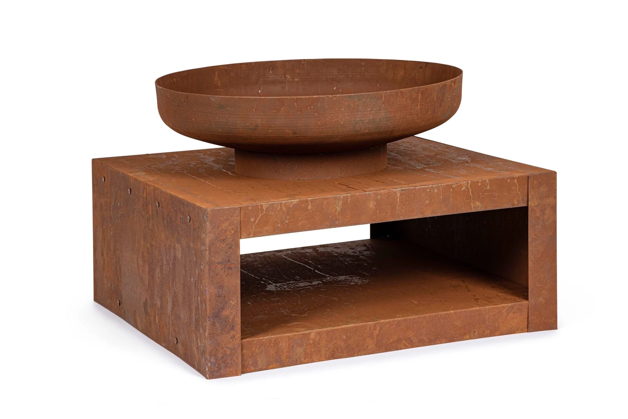 Bizzotto Brazier with Efesto Log Holder H 38 Cm L 70 Cm L 70 Cm Rust E