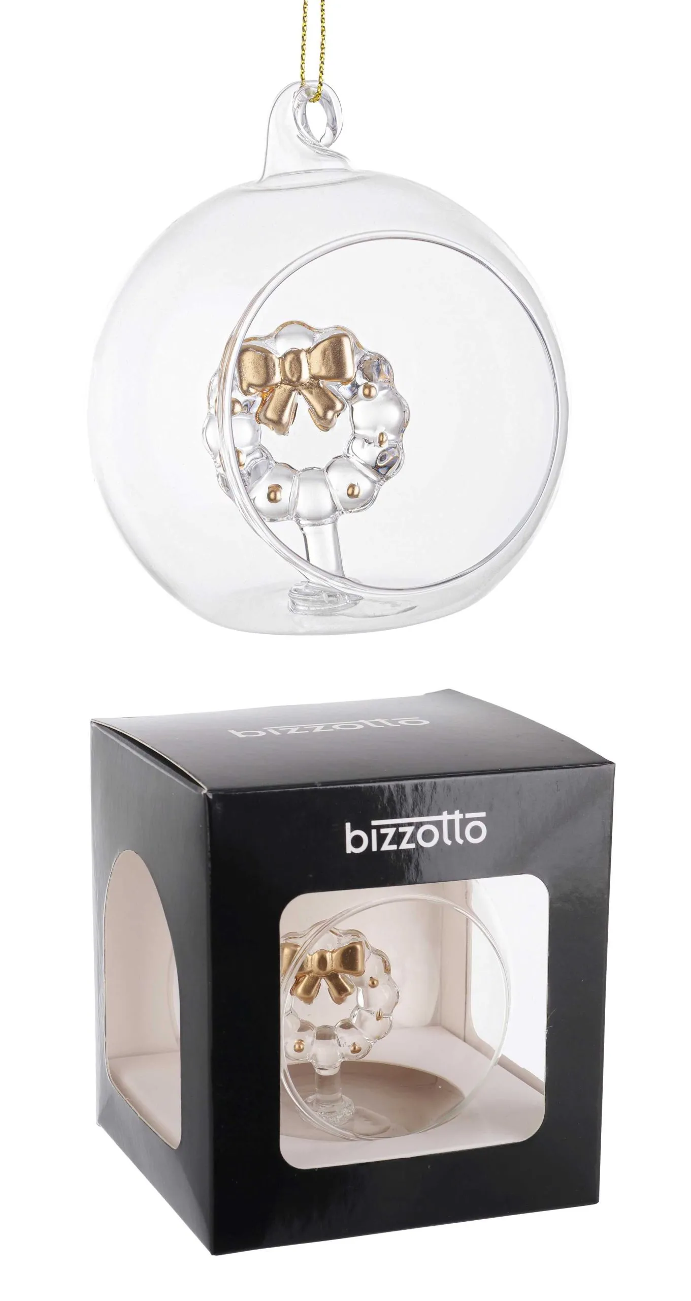 Bizzotto Open Sphere Christmas Glass Mya Crown D 8 Cm