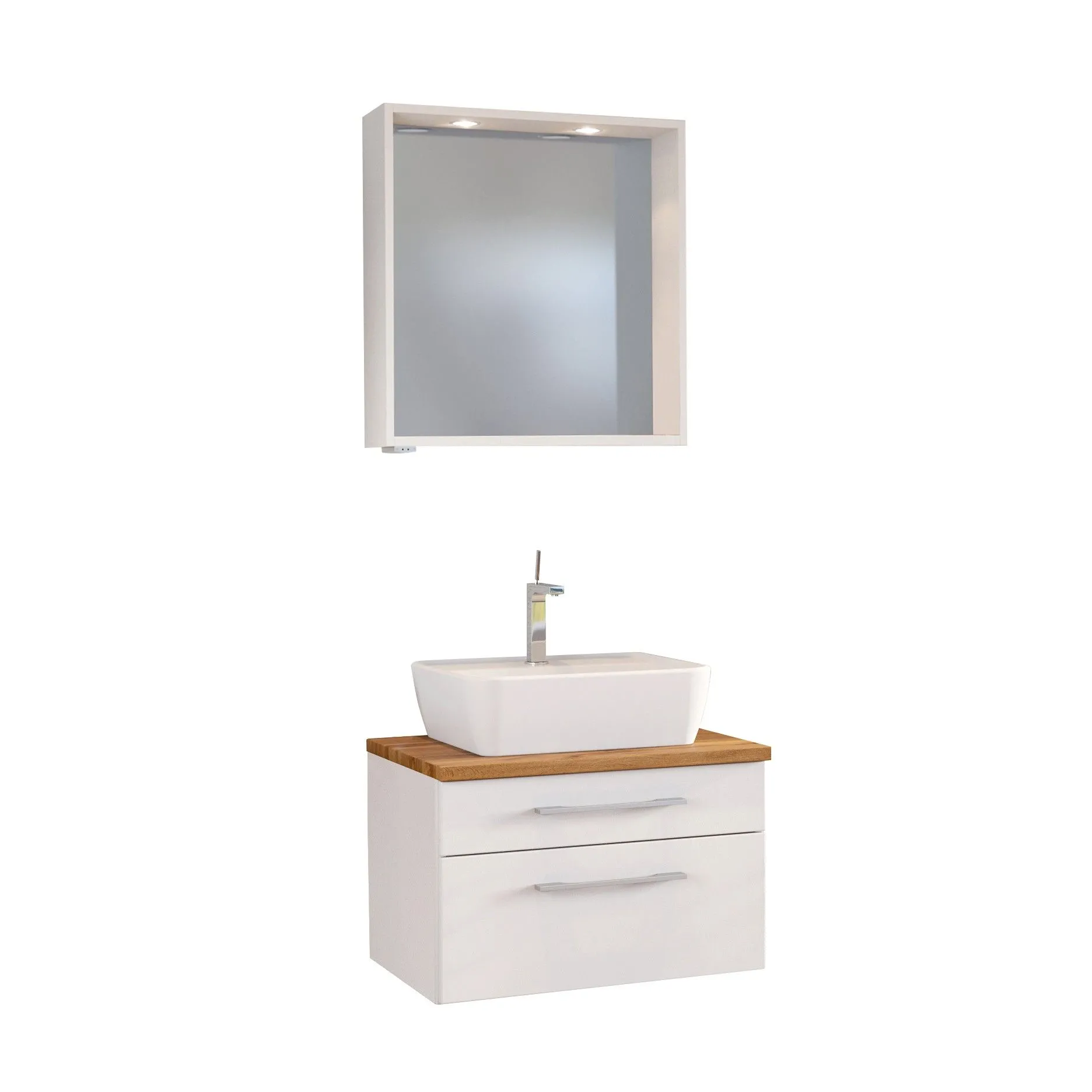 Set meuble lavabo & miroir Dasa 60cm - blanc