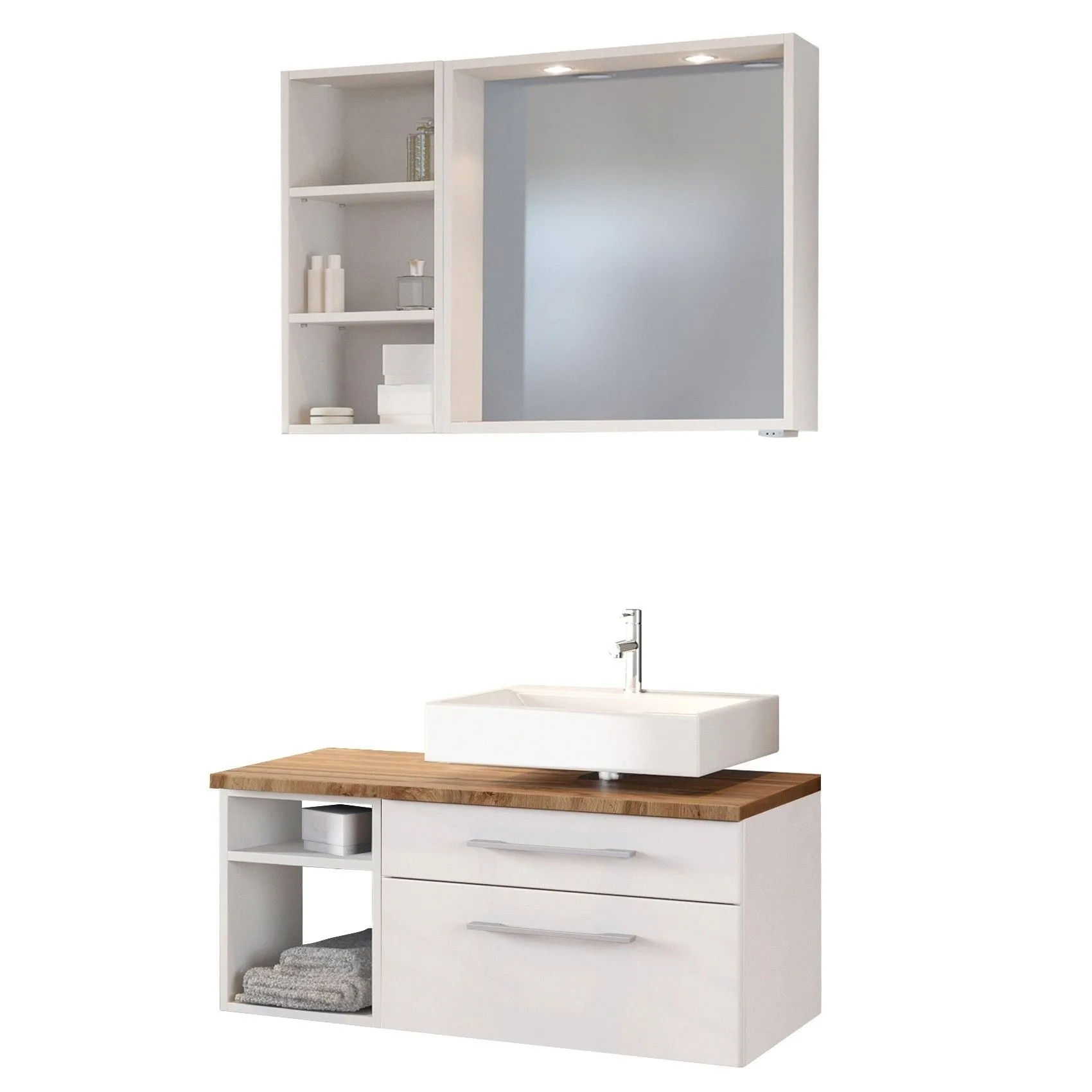 Ensemble salle de bains Dasa 1 droite - blanc