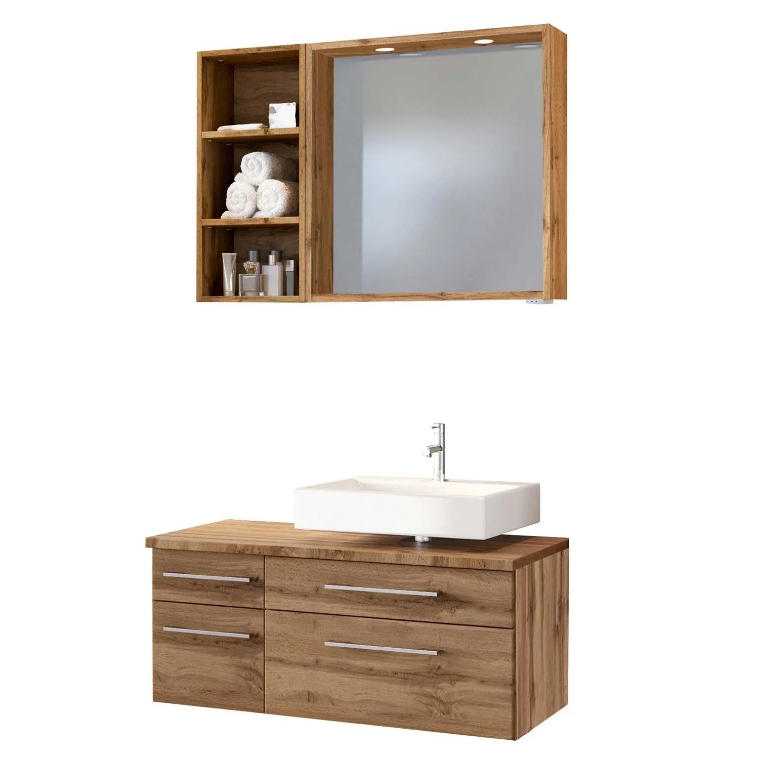 Ensemble salle de bains Dasa 3 droite - chêne wotan