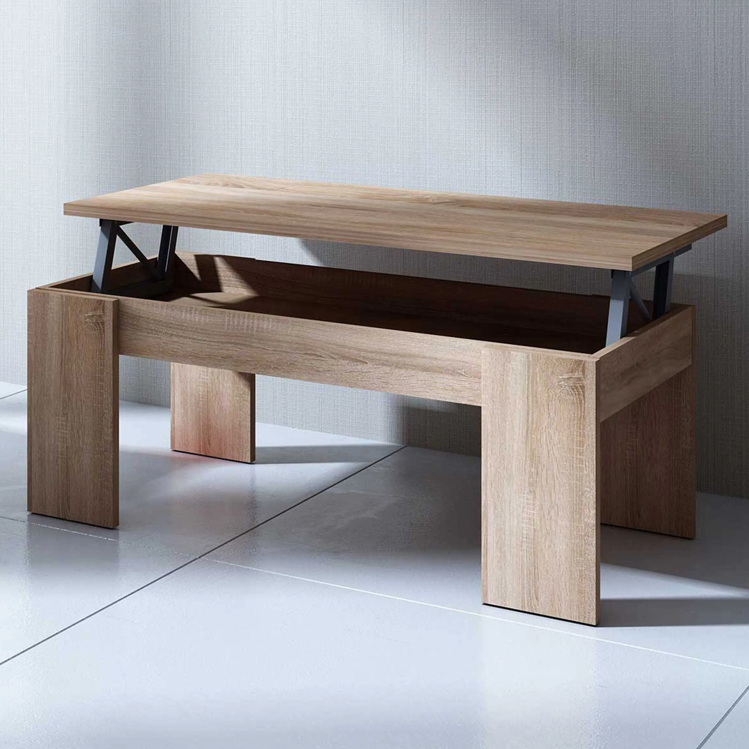 Table basse Ramos avec plateau relevable - chêne