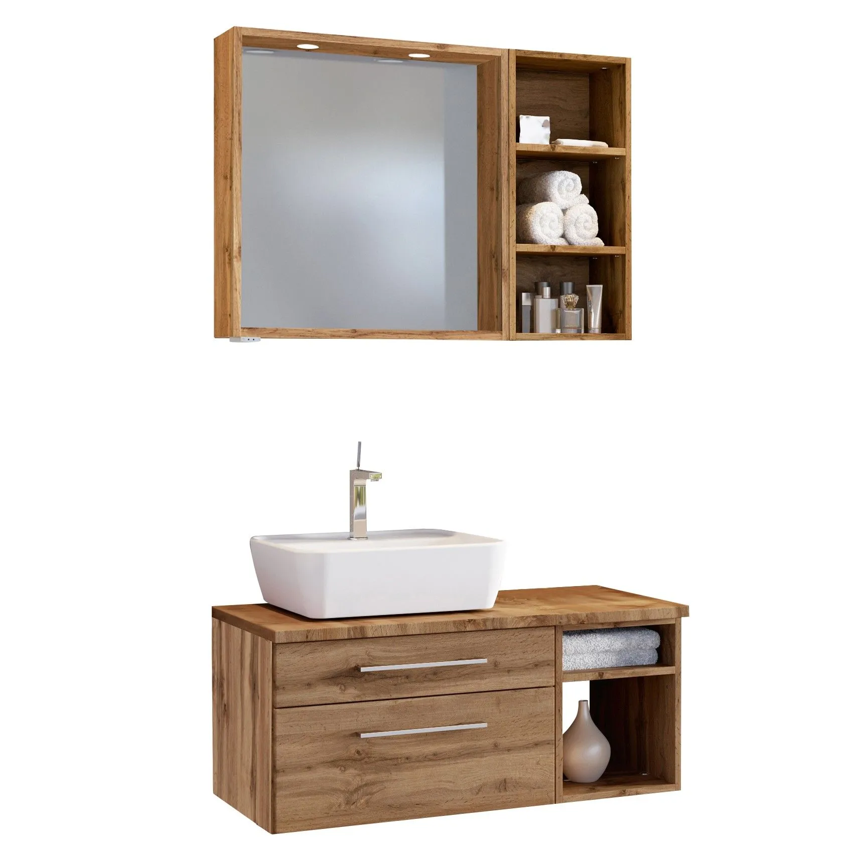 Ensemble salle de bains Dasa 9 gauche - chêne wotan