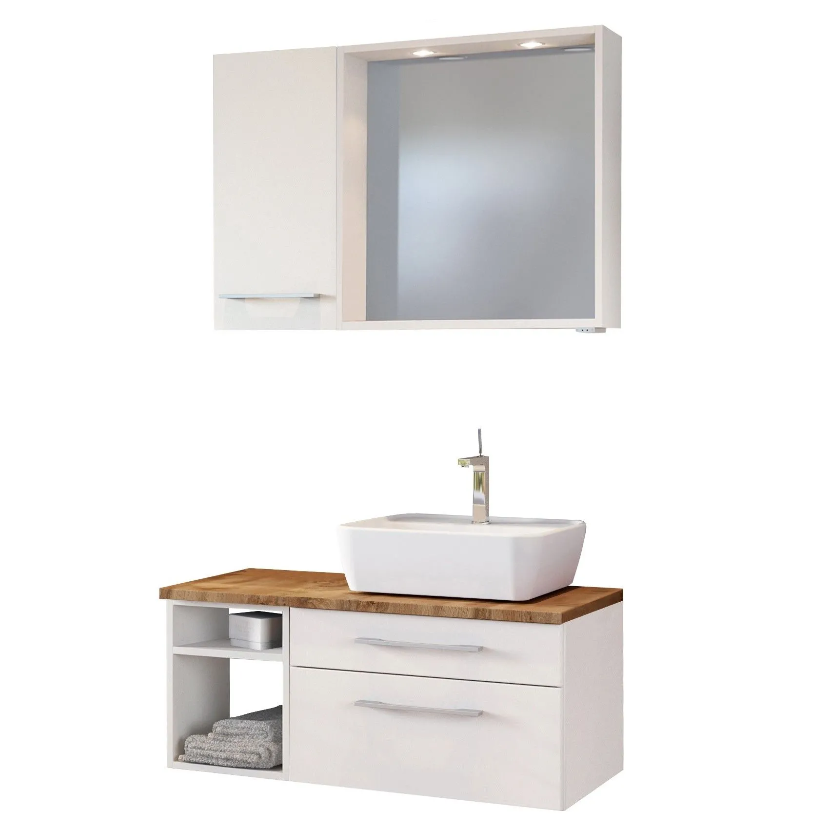 Ensemble salle de bains Dasa 10 droite - blanc