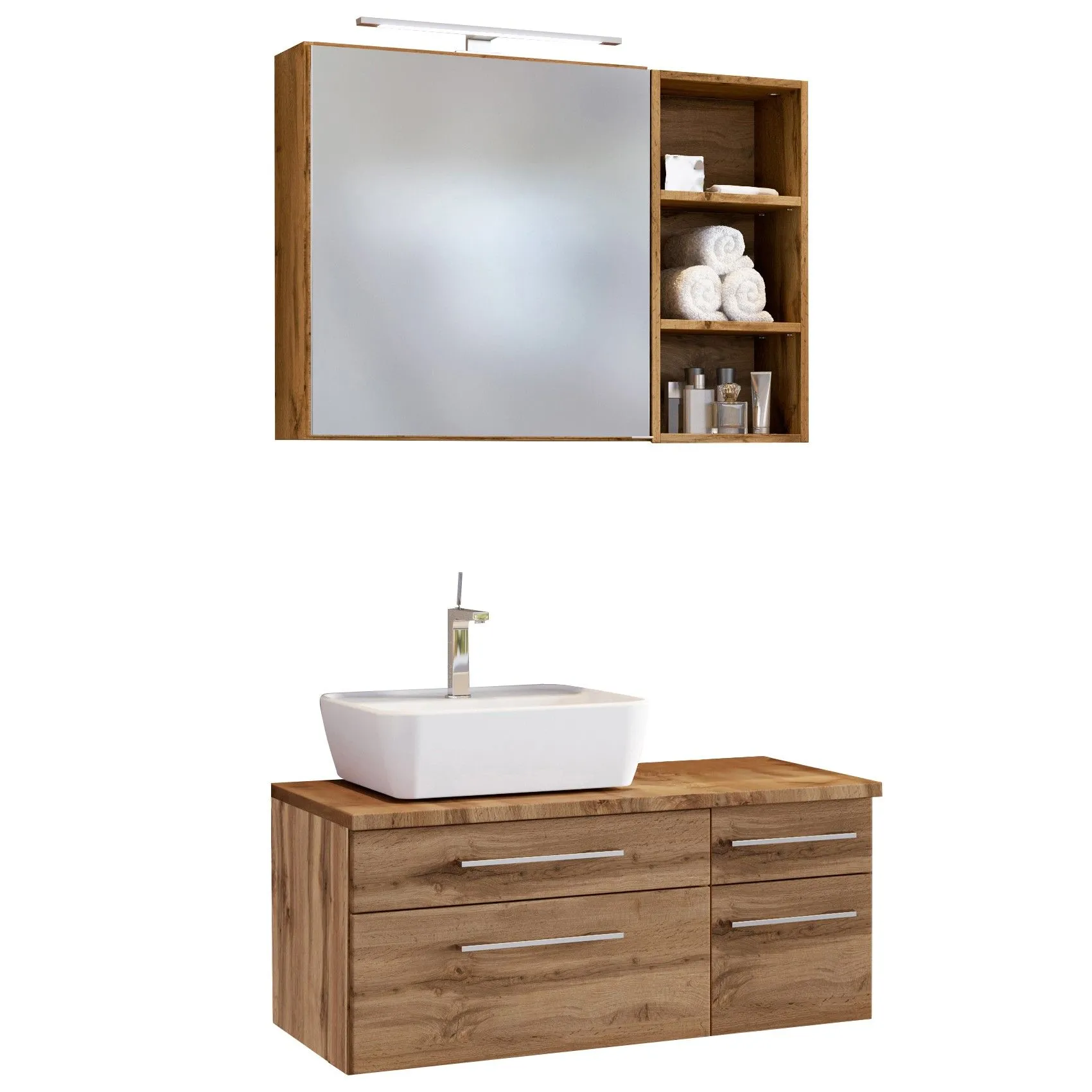 Ensemble salle de bains Dasa 15 gauche - chêne wotan