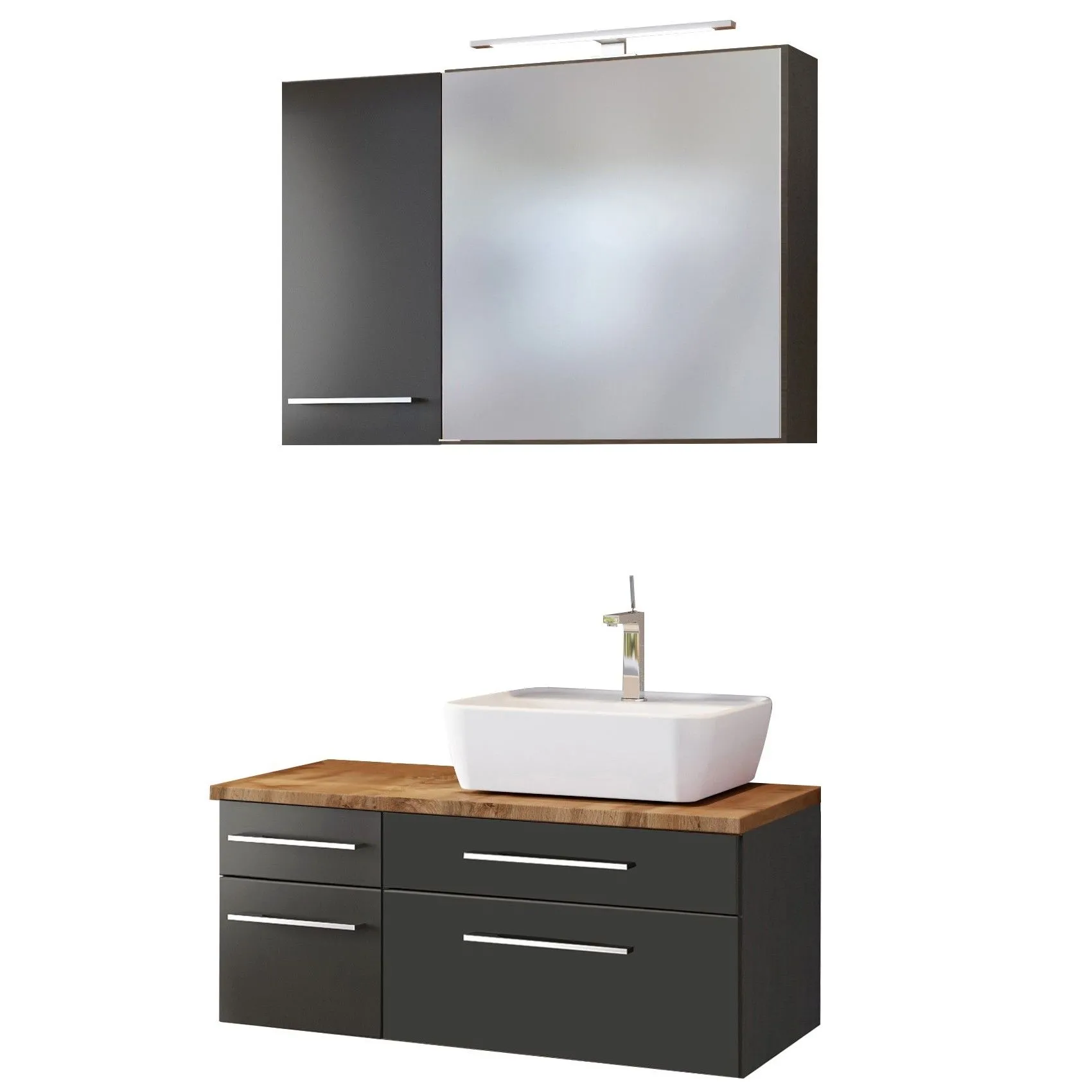 Ensemble salle de bains Dasa 16 droite - graphite/gris mat