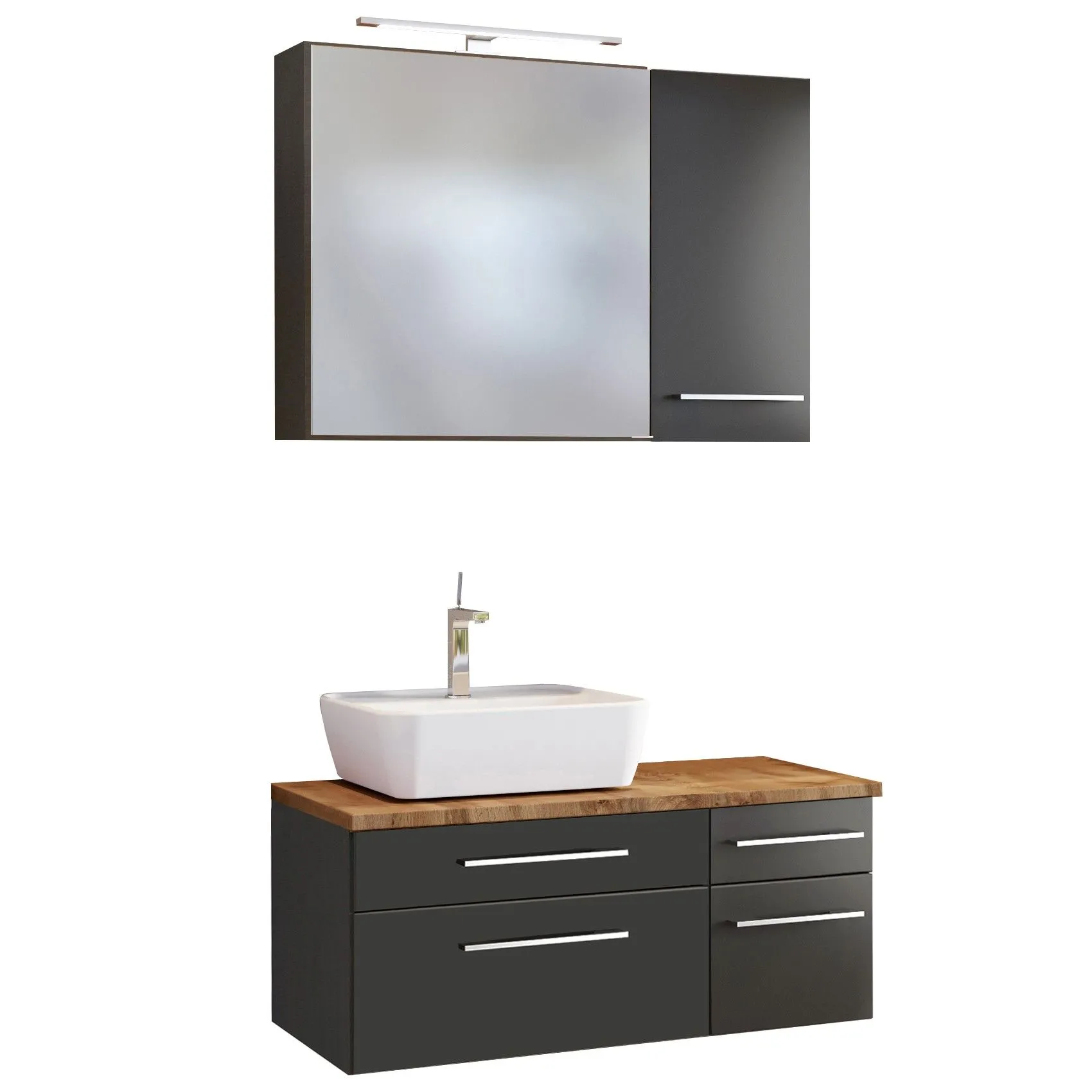 Ensemble salle de bains Dasa 16 gauche - graphite/gris mat