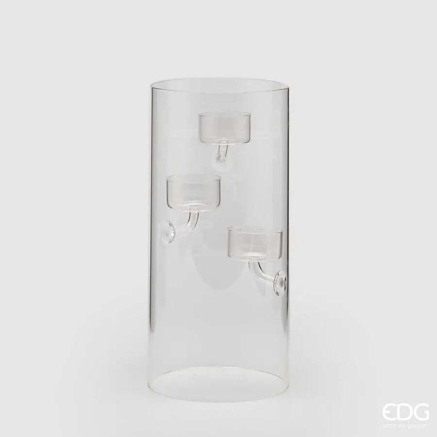 EDG Enzo De Gasperi Cylinder Candle Holder with 3 Holders H 25 Cm D 12