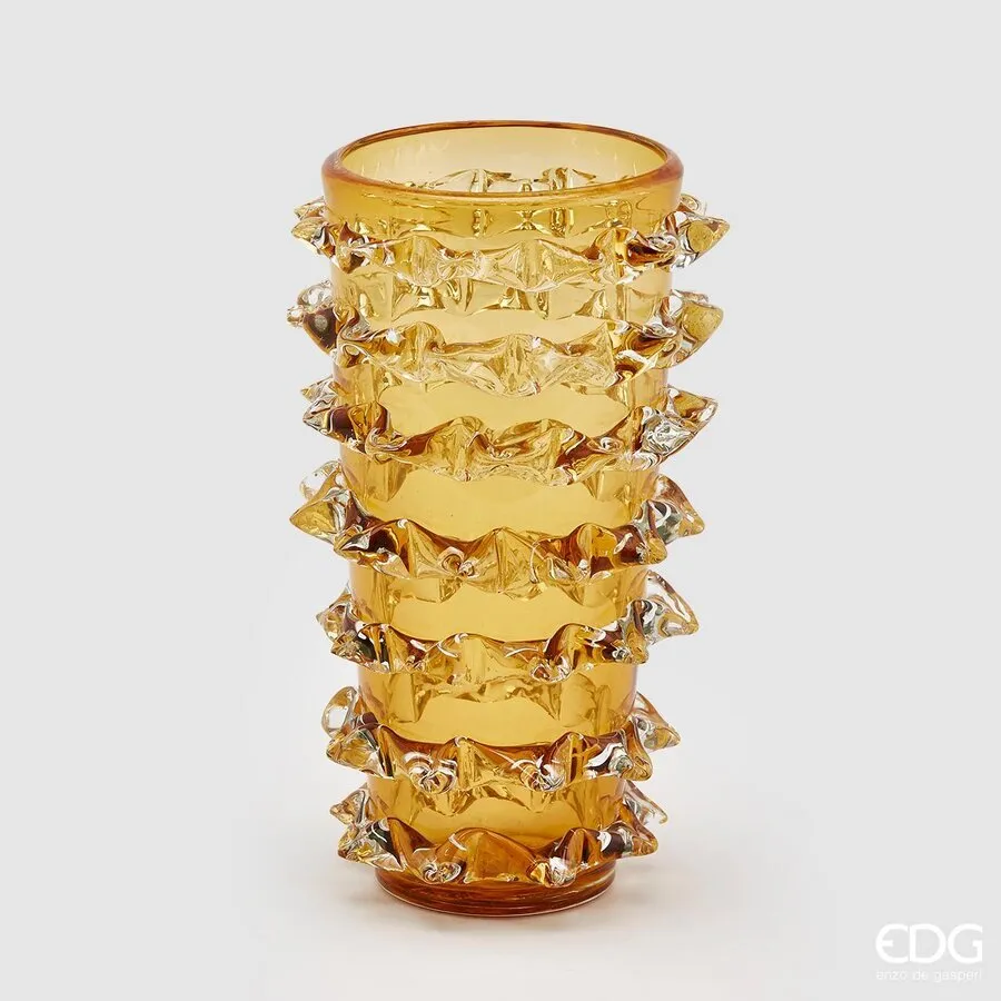 EDG Enzo De Gasperi Vase Tips H 35 Cm D 22 Cm Amber Gift Box