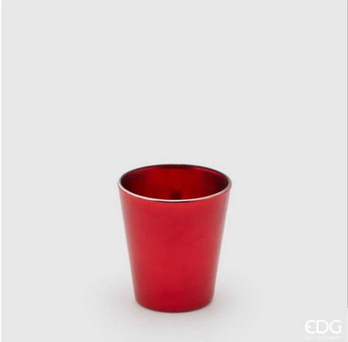 EDG Enzo De Gasperi Flared Mirror Vase H 9 Cm D 8 Cm Red