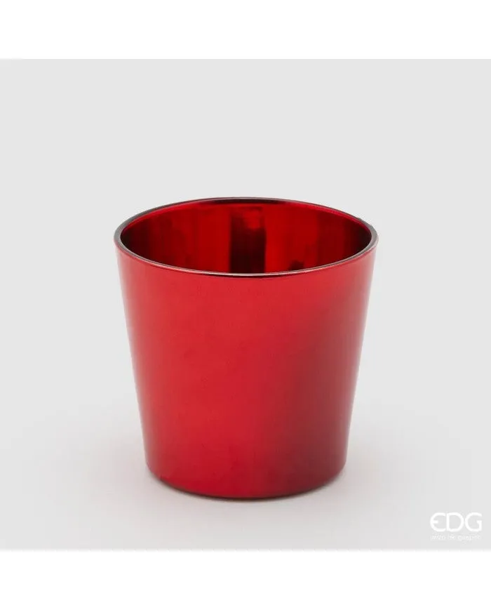 EDG Enzo De Gasperi Flared Mirror Vase H 12 Cm D 13.5 Cm Red