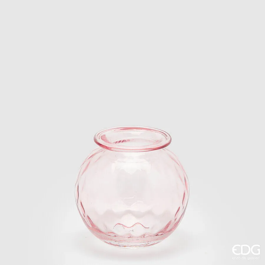 EDG Enzo De Gasperi Opium Glass Vase H 14 Cm D 15 Cm Pink