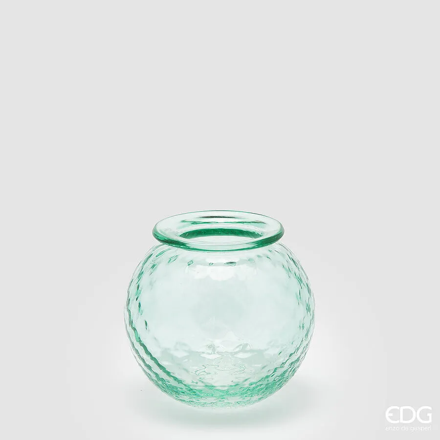 EDG Enzo De Gasperi Opium Glass Vase H 14 Cm D 15 Cm Turquoise