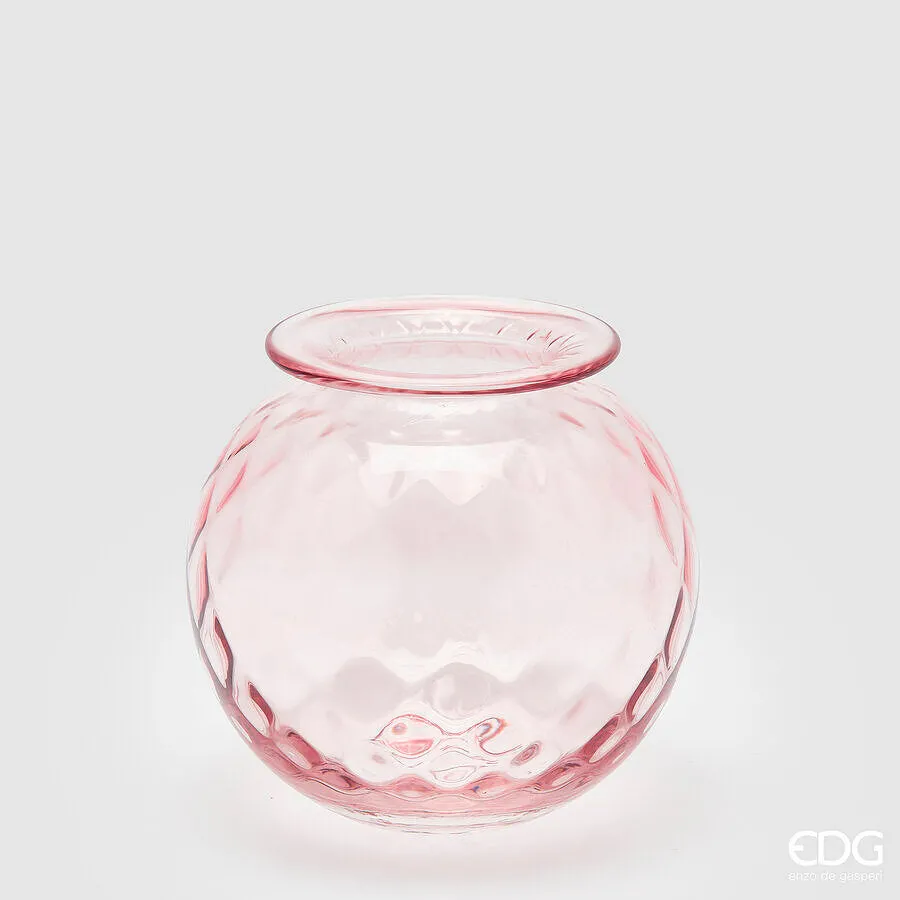 EDG Enzo De Gasperi Opium Glass Vase H 19 Cm D 20 Cm Pink