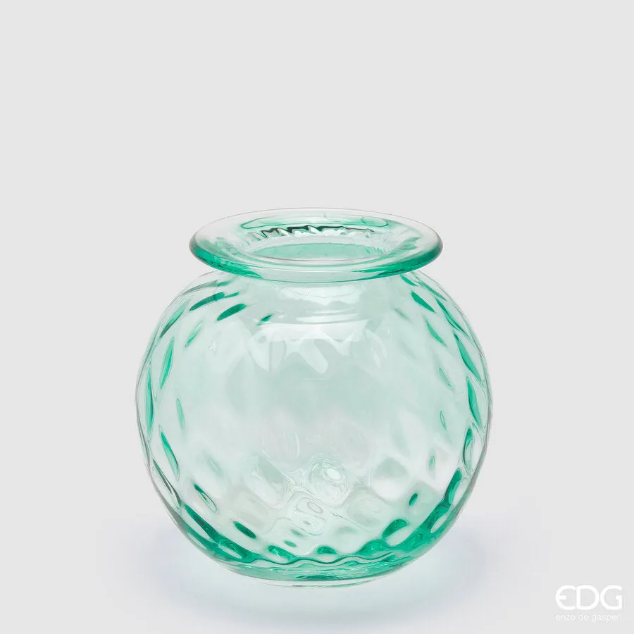 EDG Enzo De Gasperi Opium Glass Vase H 19 Cm D 20 Cm Turquoise