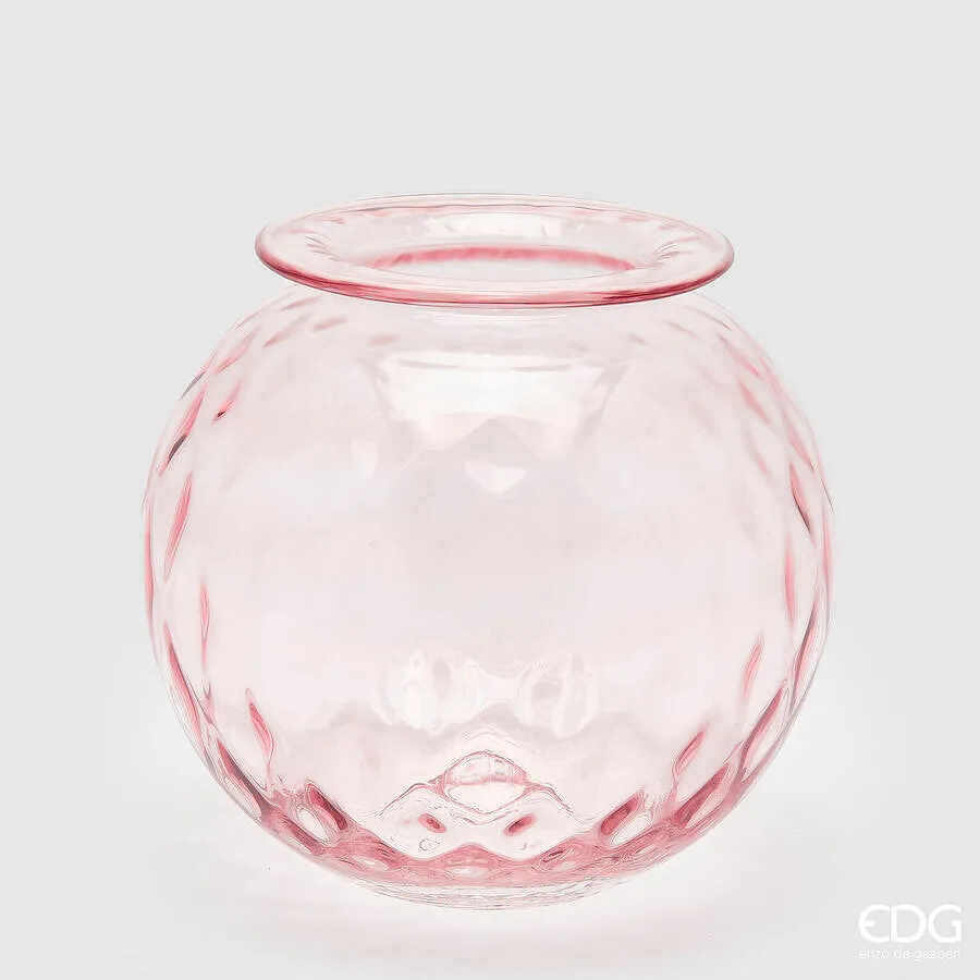 EDG Enzo De Gasperi Opium Glass Vase H 24 Cm D 25 Cm Pink