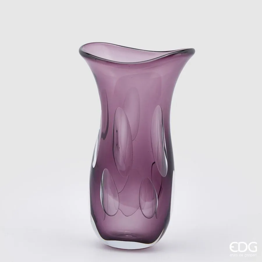 EDG Enzo De Gasperi Fluxus Vase Flared Glass H 37 Cm Gift Box Pink