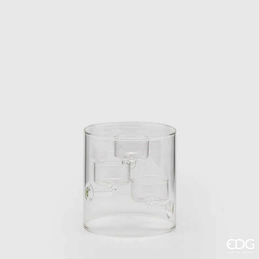 EDG Enzo De Gasperi Cylinder Candle Holder with 3 Holders H 12 Cm D 12