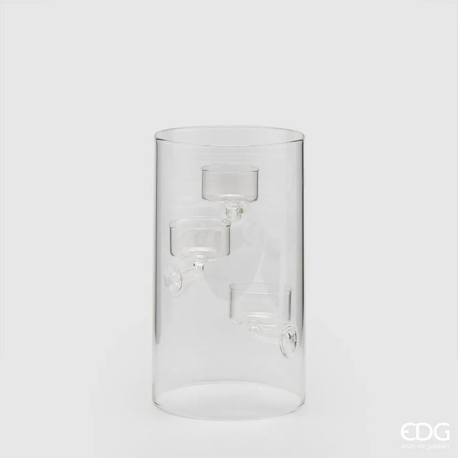 EDG Enzo De Gasperi Cylinder Candle Holder with 3 Holders H 20 Cm D 12