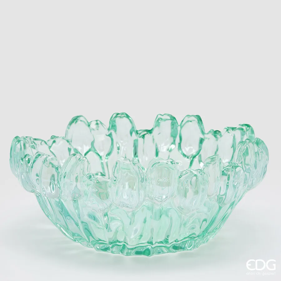EDG Enzo De Gasperi Tulip Vase H 12 Cm D 30 Cm Glass White Box Green