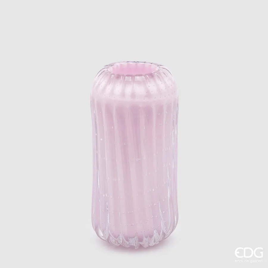 EDG Enzo De Gasperi Reef Vase H 28 Cm D 13 Cm Pink Glass