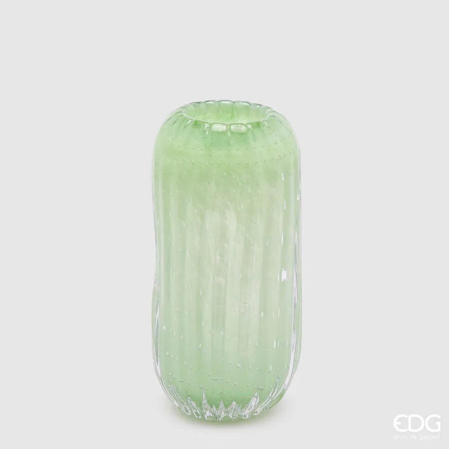 EDG Enzo De Gasperi Reef Vase H 28 Cm D 13 Cm Light Green Glass